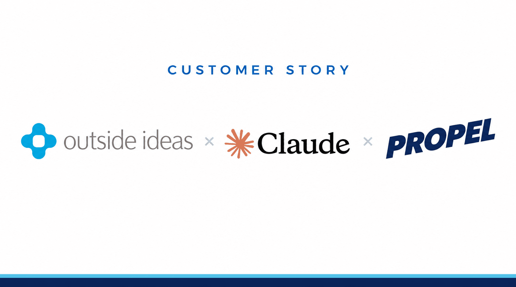 Outside Ideas, Claude by Anthropic and Propel Ventures logos — customer story hero